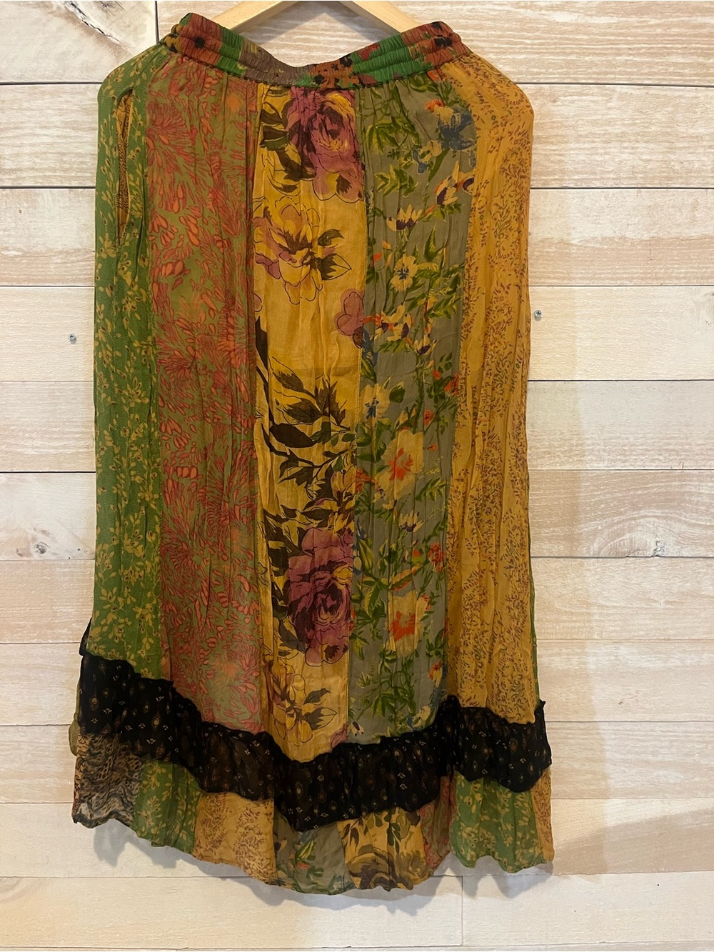 Young Threads Patchwork Floral Maxi Skirt Size Small